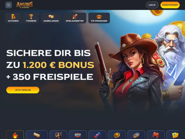 Anubis Casino homepage