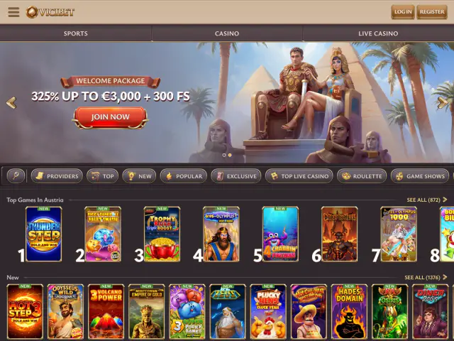 ViciBet homepage