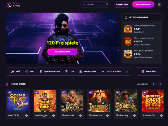 QueenSpins homepage