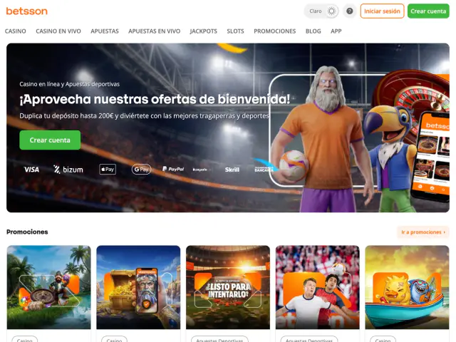 Betsson homepage