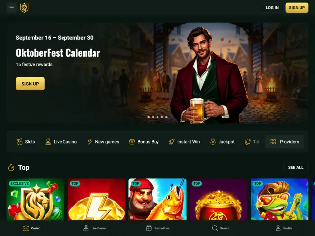 Goldex Casino homepage