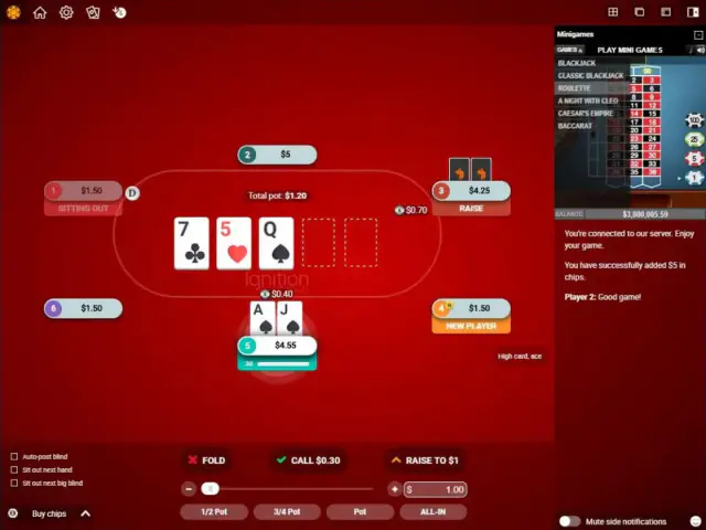 Ignition Poker homepage