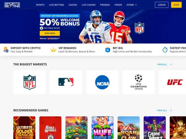 SportsBetting.ag homepage